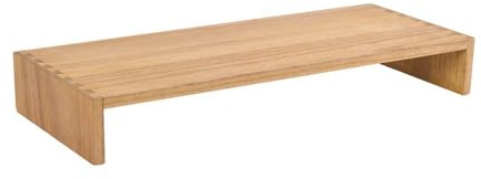 KIRIGEN Skärmstativ/skrivbordsstativ av trä, för stationär/bärbar dator, TV och skrivare, monitorarmar och stativ, upphöjare för skrivbord, kontor och arbetsplats, organisation, stående, naturlig färg