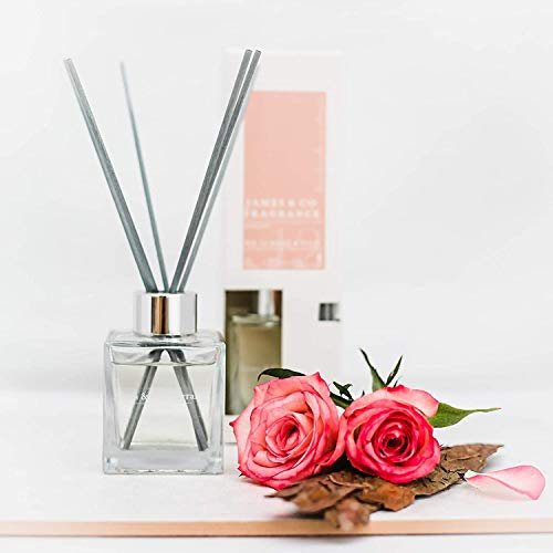 James & Co No.12 Rose & Oud (English Rose & Exotic Woods) 100ml Home Fragrance Reed Diffuser Set