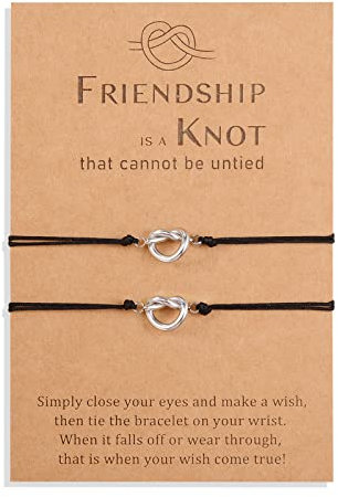 CheersLife 2 Stück Freundschaftsarmbänder Infinity Herzknoten für immer passende beste Freundin Schwestern Armband Langstreckenarmband Geburtstag Schmuck Geschenke für Frauen Mädchen Mutter Tochter