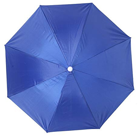 XINL Umbrella Hat, 25.5 inch Fishing Umbrella Hat Hands Free Foldable Umbrella Cap with Metal Brackets, Adjustable Headwear for Fishing Golf Camping Beach Gardening Sunshade Outdoor (royal blue)