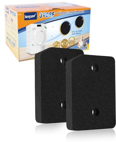 KEEPOW 2 stycken filter för Miele T1 9164761 torktumlare värmepump | Dubbla lager, svampfilter filtermatta, skumfilter Sponge, för Miele T1 torkfilter, 207 x 157 x 30 mm