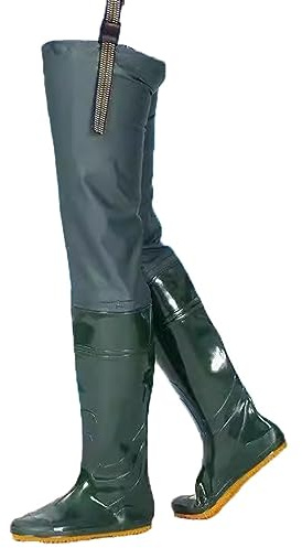 Stivali A Coscia Da Pesca Stivali da pesca impermeabili in PVC alti 80 cm, stivali da acqua, stivali per piantagione di riso, suola Oxford antiscivolo (Color : Green, Size : 44 EU)