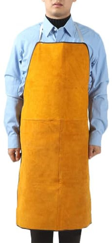 Sayoc Tablier D'atelier Robuste Tablier De Soudage En Cuir, Tablier De Travail Robuste Résistant À La Chaleur Et Aux Flammes, Tablier De Soudage Réglable Pour Hommes Et Femmes, Protecteur Vêtements