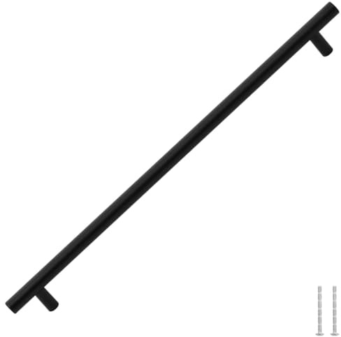 vidaXL Poignées d'Armoire 5 pcs, Poignées de Placard, Poignées en Forme de T Cuisine Maison Intérieur, Noir 480 mm Acier Inoxydable