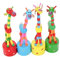 Giraffe Figur, 4 Stücke Giraffe Figur Statue Ornament Wackelkopffigur Giraffe Dekofigur Drücktiere Holz Giraffe Spielzeug Tischdeko