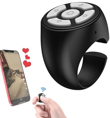 YRTUOP Télécommande sans fil Bluetooth, déclencheur à distance, bouton selfie, bout des doigts, tourneur de page pour appareil photo, télécommande pour téléphones et tablettes, 3 x 2 x 3 cm