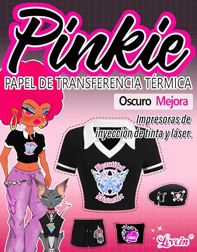 Papel de Transferencia de Plancha para Tejido Oscuro,Apto para Impresora de Inyección de Tinta y Láser, versión mejorada (10hojas,A4),Transper paper natural-ES-Lovein-3-3.0-10
