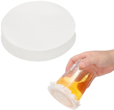 PATIKIL 5.5 Inch Leak-Proof Cup Cap Lid Liners, 500 Pcs Round Sealing Paper Pads Disposable Paper Cup Cover Sealer Film for Plastic Drink Milk Tea Coffee Beverage, White