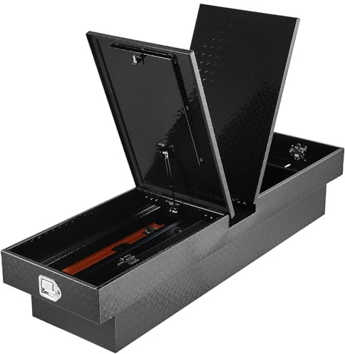 VEVOR Crossover Lkw Werkzeugkasten für die Ladefläche (1771 x 507 x 331 mm) abschließbare & wasserdichte Werkzeugkisten aus Aluminium mit seitlichen Griffen für Wohnmobilanhänger schwarz