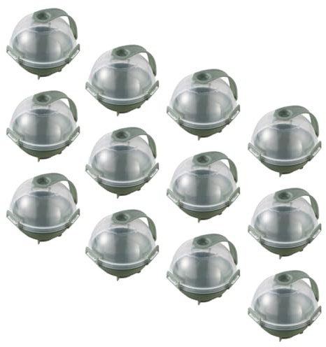 CIYODO Stampo per Ghiaccio a Forma di Palla in Plastica PP Coperchio Set da 12 Pezzi per Cubetti Rotondi da Frigorifero per Bevande e Cocktail Estivi in Casa