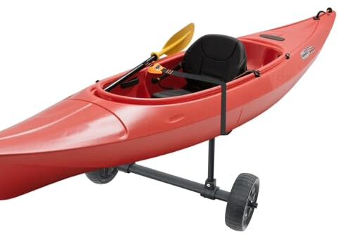 Chariot de kayak avec capacité de charge de 45 kg - Chariot de surf pour le transport de kayaks, canoës, paddleboards sur sable, gravier, herbe, paddle