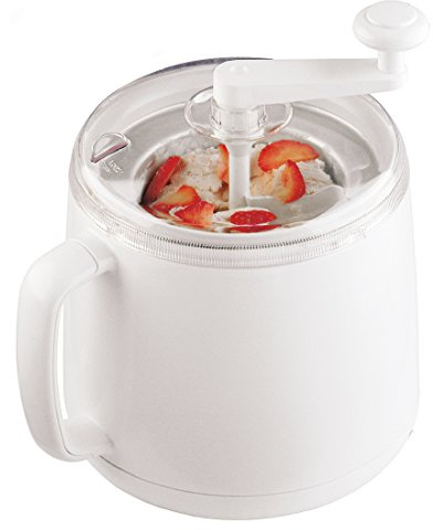 Donvier 837450 Manual Ice Cream Maker, 1-Quart, White