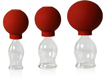 Lauschaer Glas 3er Schröpfglas-Set mit Ball 20-25-30mm zum professionellen, medizinischen, feuerlosen Schröpfen mundgeblasen, handgeformt, Schröpfglas, Schröpfgläser, Original