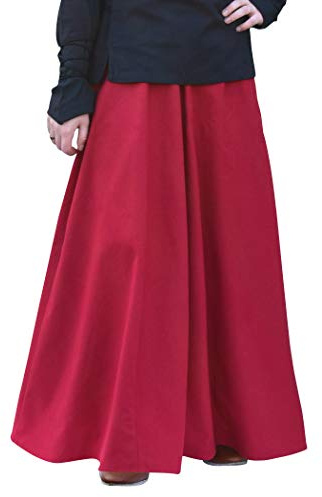 Battle-Merchant - Longue Jupe médiévale - Femme - Coton/Coupe évasée - servante/Jeux de rôle Grandeur Nature/Style Viking - Plusieurs Coloris - S-XXL