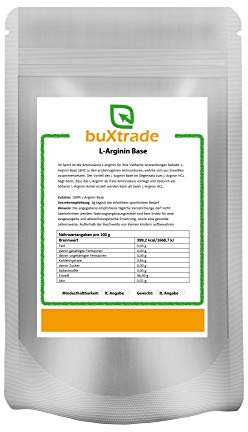 4 x 500 g L-Arginin Base Pulver | reine Aminosäure | Hochdosiert | Nahrungsergänzungsmittel | Ohne Zusatz | 2 kg