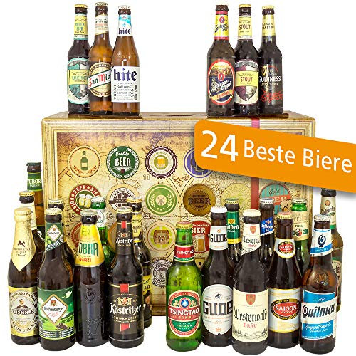 24x Biere der Welt + Deutschland/Geburtstag Geschenk/Mann Geschenkset