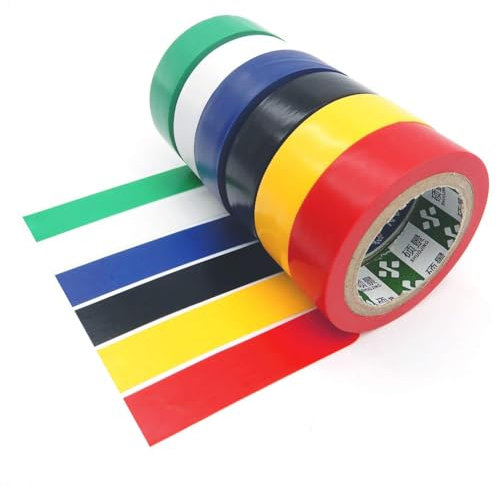SACONELL Isolierband 6 Stück, Isolierband Farbig Set PVC 17mm X 9m Elektrisches Klebeband, Klebeband Wasserdichtfür für Isolieren, Reparieren, Bündeln von Kabeln