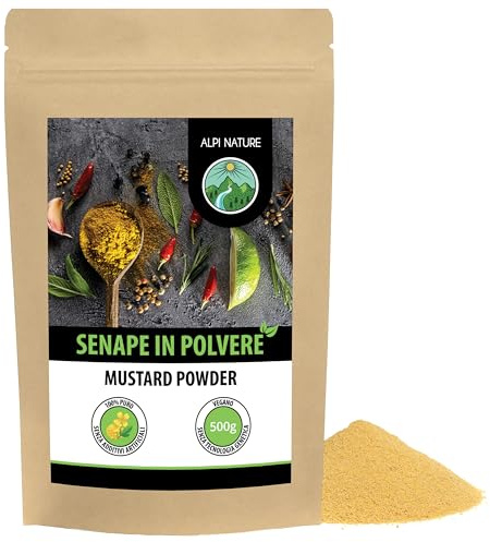 Alpi Nature Mustard Powder Yellow White 500g 1.1 lb, Ground White Yellow Mustard Seeds Powder