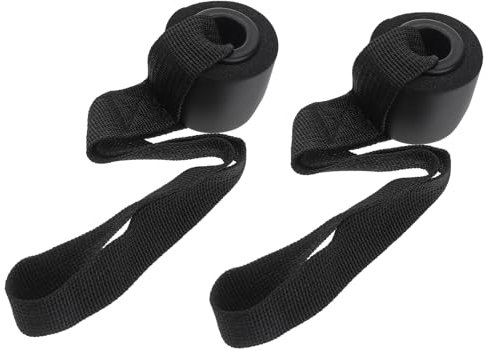 Garneck 2pcs Door Anchor Heavy Duty Door Anchor Attachment Professional Durable Elastic Resistance Band Workout Equipment for Home Gym Strength Training Black