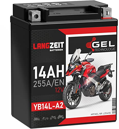 LANGZEIT YB14L-A2 batteria moto 12V 14Ah GEL 51411 12N14-3A YB14L-B2 FB14L-A2 scooter senza manutenzione