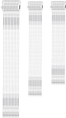 SAVITA 30Pcs Vorfach Angeln Stahlvorfach Hecht Angelwirbel Hecht Vorfach Stahl Vorfach Robustes Stahlvorfach Karabiner für Salzwasser und Süßwasser Anschließen Angelvorfächer Köder oder Haken 3 Größen