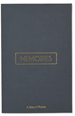 Haven Home Decor Memories soffbord fotoalbum, rymmer 180 4 x 6 foton, grått linne (01-DS-39331)
