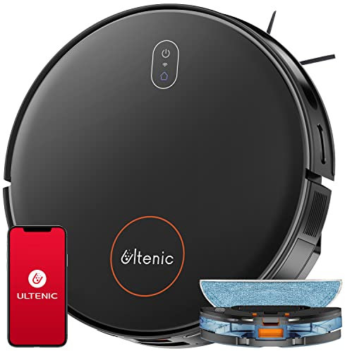 Ultenic D6s Robot Aspirador y Fregasuelos, 3000Pa Aspirador Robot con Fregado de Vibración Sónica, Navegación Inteligente, Ideal para Mascotas, Compatible con Mando/App/Alexa/Google Home