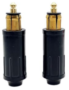JZK 2 x spina DIN maschio europea di ricambio per Hella DIN, adattatore accendisigari europeo DIN spina maschio per presa di ricarica veicolo, compatibile con BMW e Triumph moto