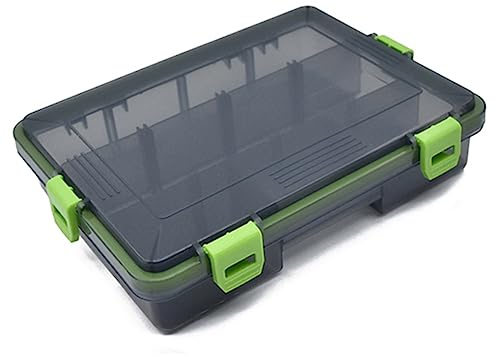 DFZHiuat Boîte d'Organisation pour Leurres de Pêche en Plastique Double Face, Boîte de Rangement Transparente pour Matériel de Pêche, Étui pour Leurres de Pêche et Accessoires pour Hameçons de Petite