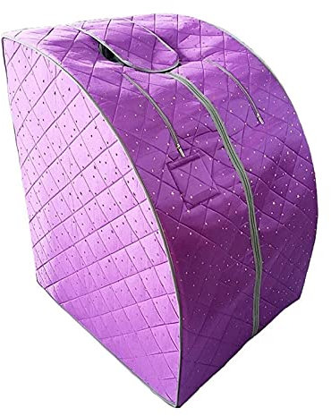 Manta de sauna infrarroja Sauna Una persona en casa Cuerpo completo portátil SPA Tienda con almohadilla de calefacción y silla portátil - Púrpura Controlable a distancia