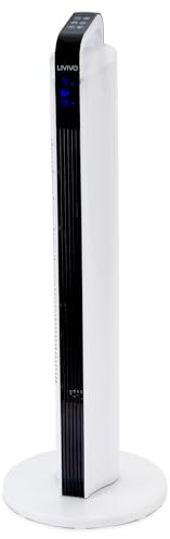 LIVIVO 35 Digital Tower Fan with Remote Control, Quiet Oscillating Cooling, 3 Speed Settings, 3 Modes (Normal/Natural/Sleep), Timer, Touch Control Panel, Portable Design - White