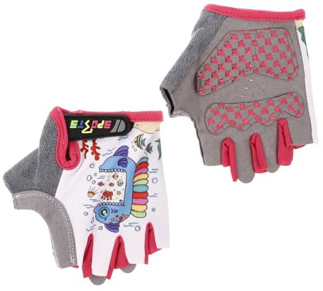 TOGEVAL Fingerlose Fahrradhandschuhe Für Junge Mädchen Atmungsaktive rutschfeste Outdoor-sporthandschuhe Zum Radfahren Rollerbladen Und Klettern Schutz Für Jungen Und Mädchen