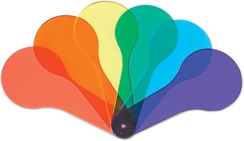 6Pcs Colorful Paddles, Transparent Color Paddles, Color Learning, Optics Color Filter Plate Montessori Educational Science Educational Painting Color Drawing Cognition Science