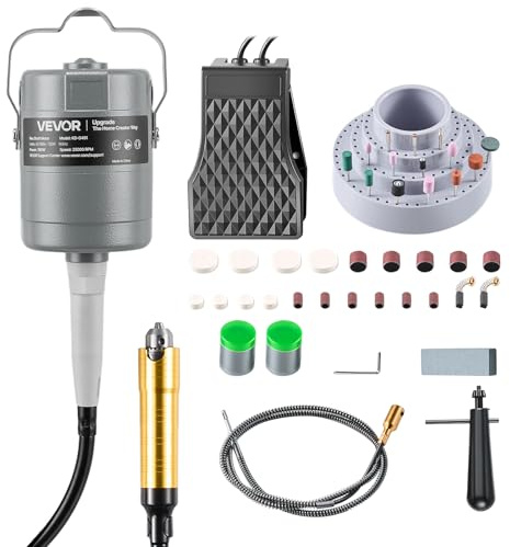 VEVOR Smerigliatrice ad Albero Flessibile Utensile Rotante Elettrico da 780 W Velocità 25000 giri/min, Lucidatrice Sospesa Elettrica Controllo a Pedale per Levigatura Taglio Metallo Legno