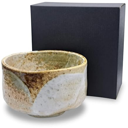 Japansk matcha-skål Chawan Yuki handgjord av keramik – tillverkad i Japan – för japansk teceremoni Matcha-förberedelse