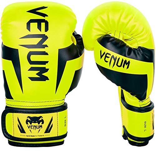 Venum Kids Elite Boxing Gloves - Neon Yellow - Small