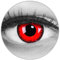 Funnylens Farbige Kontaktlinsen Red Lunatic rot mit schwarzem Rand weich ohne Stärke 2er Pack + gratis Behälter – 12 Monatslinsen - perfekt zu Halloween Karneval Fasching oder Fasnacht