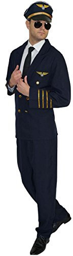 MAYLYNN 17162 - Pilotenkostüm Kostüm Pilot Faschingskostüm mit Mütze, Größe: M