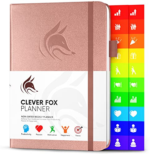 Clever Fox Planner – Undated Weekly & Monthly Organizer Journal for Productivity, Time Management & Goals – A5 (Rose Gold)
