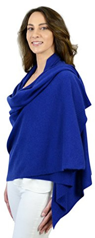 Mimi & Thomas® Cachemire - 100% Cachemire Écharpe Châle Voyage Wrap - Bleu - Taille unique
