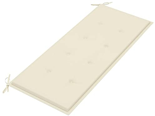 INLIFE Cojín para banco de jardín, color crema, 120 x 50 x 3 cm