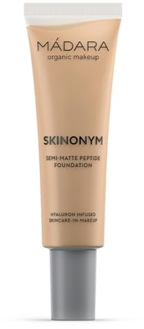 MÁDARA Organic Skincare SKINONYM Semi-Matte Peptide Foundation #40 SAND 30ml – Kollagenpeptide, Hautanpassung, Dermatologisch Getestet – Foundation Make Up, Fondation Damen