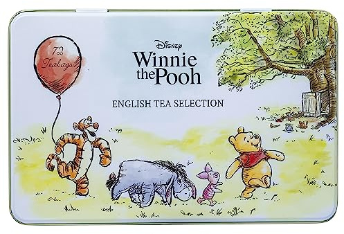New English Teas Winnie the Pooh & Friends Tea Tin with 72 English Tea Selection Teabags