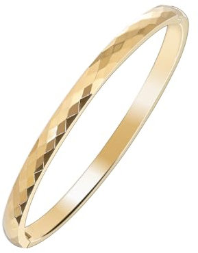 MILAKOO 4mm Damen Armreif Edelstahl Schmuck Damenarmbänder Glatt Poliertes Ovales Armband Polygonale Reflektierende Oberfläche(Gold)