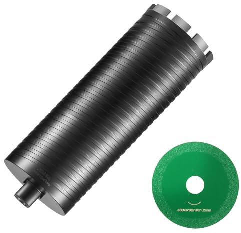 VEVOR Core Drill Bit, 4 Wet/Dry Diamond Core Drill Bits for Brick and Block, Concrete Core Drill Bit with Pilot Bit Adapter and Saw Blade, 9.5 Drilling Depth, 5/8-11 Inner Thread, Laser Welding