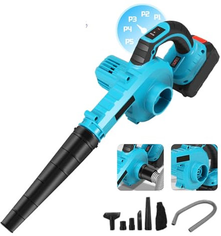 Aspirateur Souffleur sans Fil de Feuilles à Batterie 21V, Affichage numérique, Réglage de la Vitesse du Vent à 5, Souffleur sans Fil Légère et Ergonomique, Idéal pour Le Jardin (sans Batterie)
