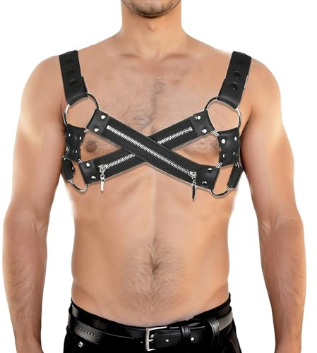 ZEOABSY Harness Belt Costume for Men, Adjustable Mens Leather Body Harness, Sexy Chest Harness Belt Outfits Muscle Highlights for Parties Nightclub Cosplay Clubwear & Fashion Statement #17