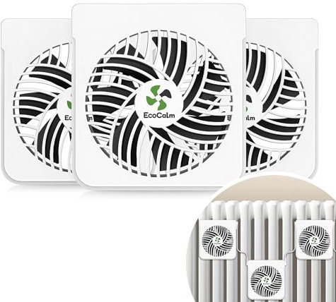 ecoCalm Ventilatore per radiatori in ghisa, ventole per termosifoni con termostato e magneti, ventola per termosifone aumenta l'efficienza del riscaldamento e ne riduce i costi [2025 Versione]