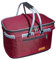 ABIUBIU Kühltasche Einkaufskorb Großer isolierter Kühlkorb Lunchtasche Bürowärmer Seitenstütze 2 Griffe Aufrechtes Aufstellen (Burgundy)