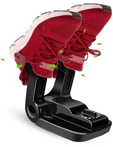 Vonia Ozone Asciugascarpe e Deodorante per Scarpe con timer - Mangia odori - Asciuga Scarpe- Scarpe fresche e pulite - Nero (Con Ozono)